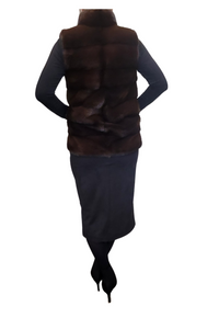 Horizontal Mink Vest in Brown 2025 Collection