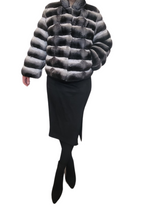 Load image into Gallery viewer, Natural Chinchilla Jacket with stand up collar 2025 Collection