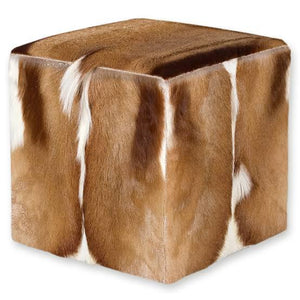 African Sprinbok Cube Ottoman