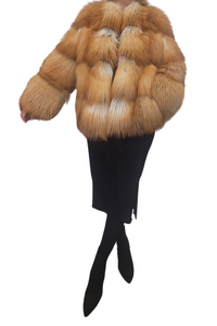 Golden Fox Fur Jacket 2025 Collection