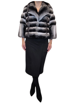 Load image into Gallery viewer, Natural Chinchilla Jacket with English collar 2025 Collection