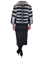 Load image into Gallery viewer, Natural Chinchilla Jacket with English collar 2025 Collection