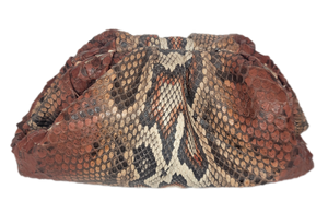 Pleated Python Clutch