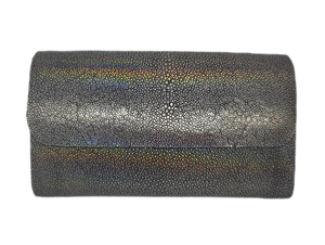 Iridescent Shagreen clutch