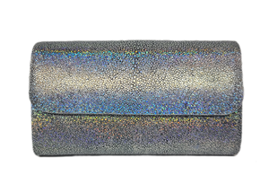 Iridescent Shagreen clutch