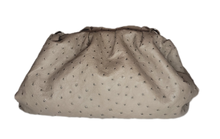 Load image into Gallery viewer, Large Pleated Ostrich clutch