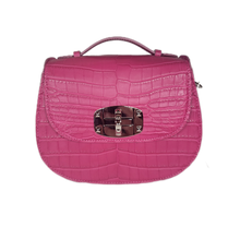 Load image into Gallery viewer, Alligator Saddle bag with a matching shoulder strap