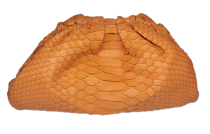 Pleated Python Clutch