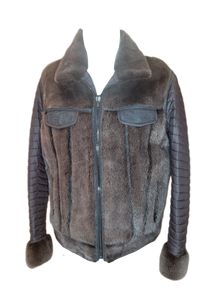 Men's Gray Mink Reversible  jacket