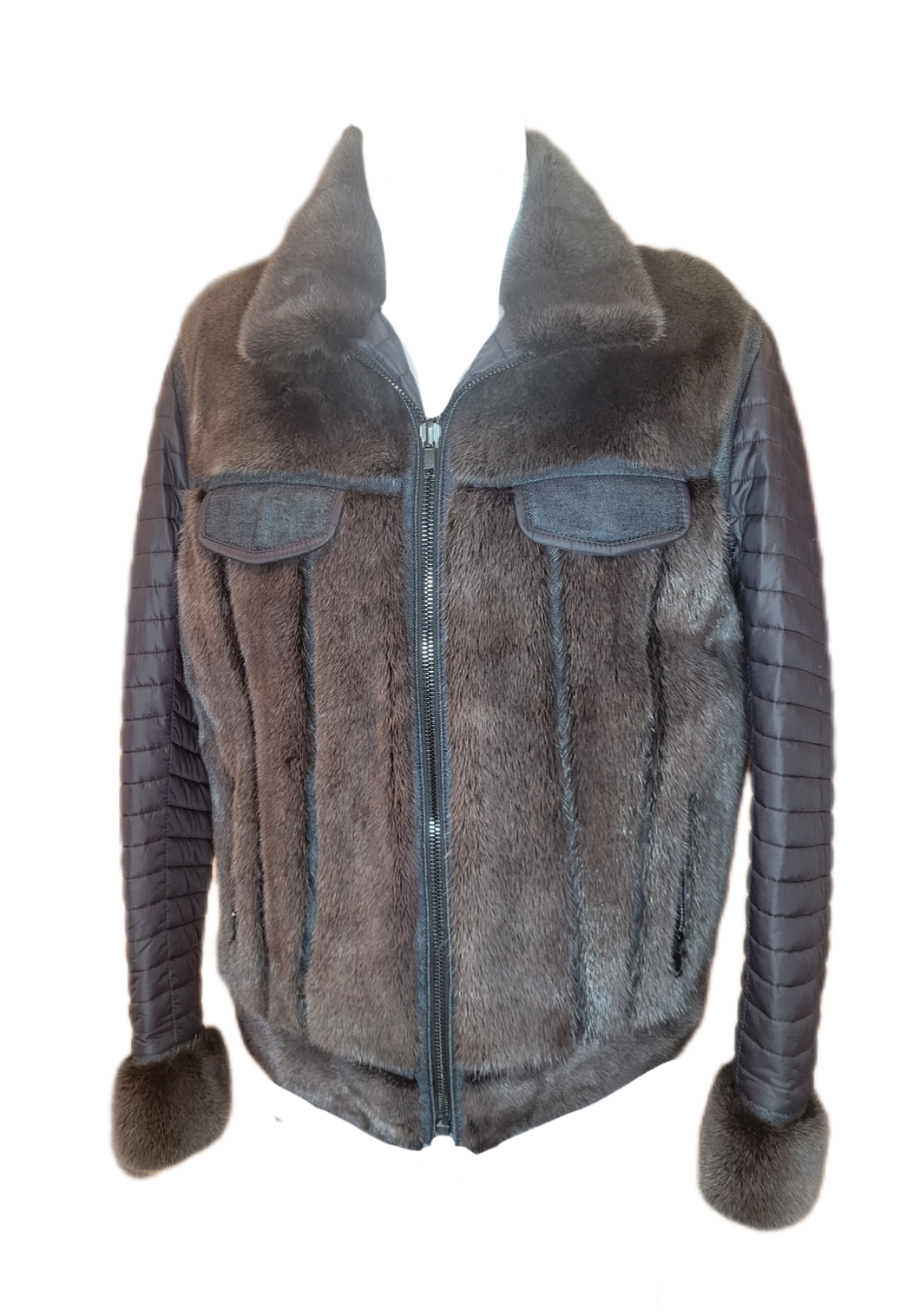 Men's Gray Mink Reversible  jacket