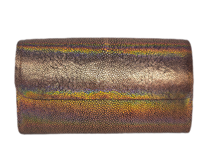 Iridescent Shagreen clutch