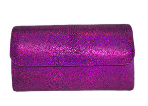 Iridescent Shagreen clutch