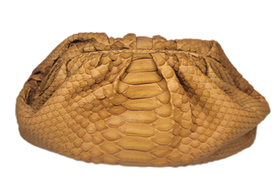 Pleated Python Clutch