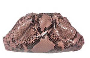 Pleated Python Clutch