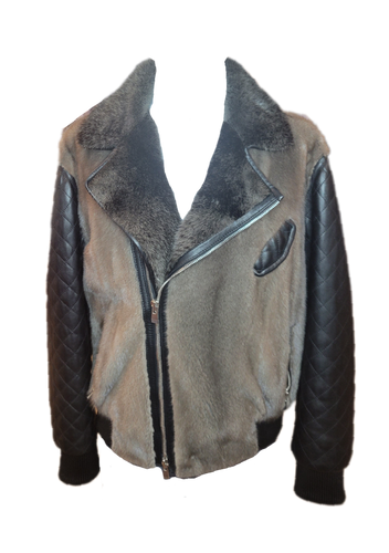 Men's Gray Mink Moto jacket