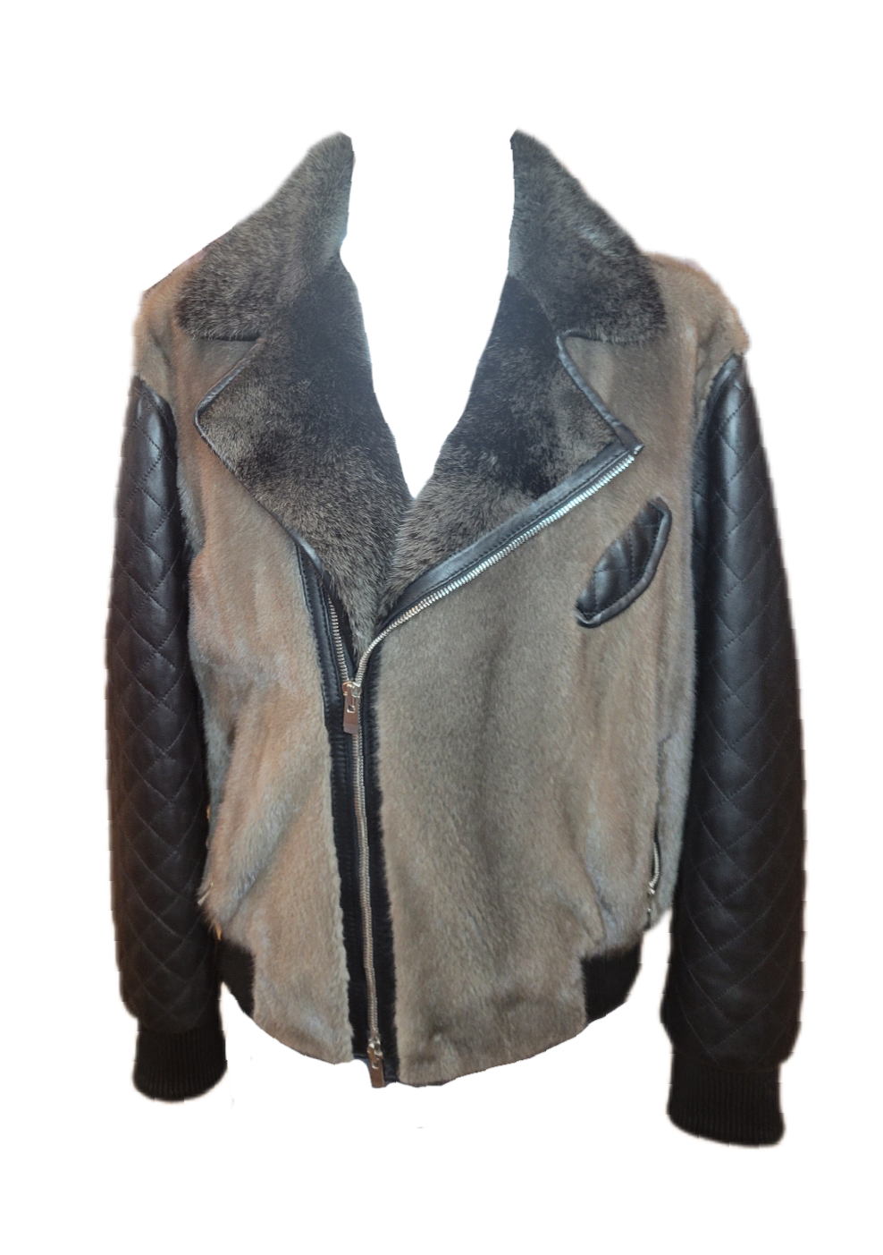 Men's Gray Mink Moto jacket