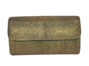 Iridescent Shagreen clutch